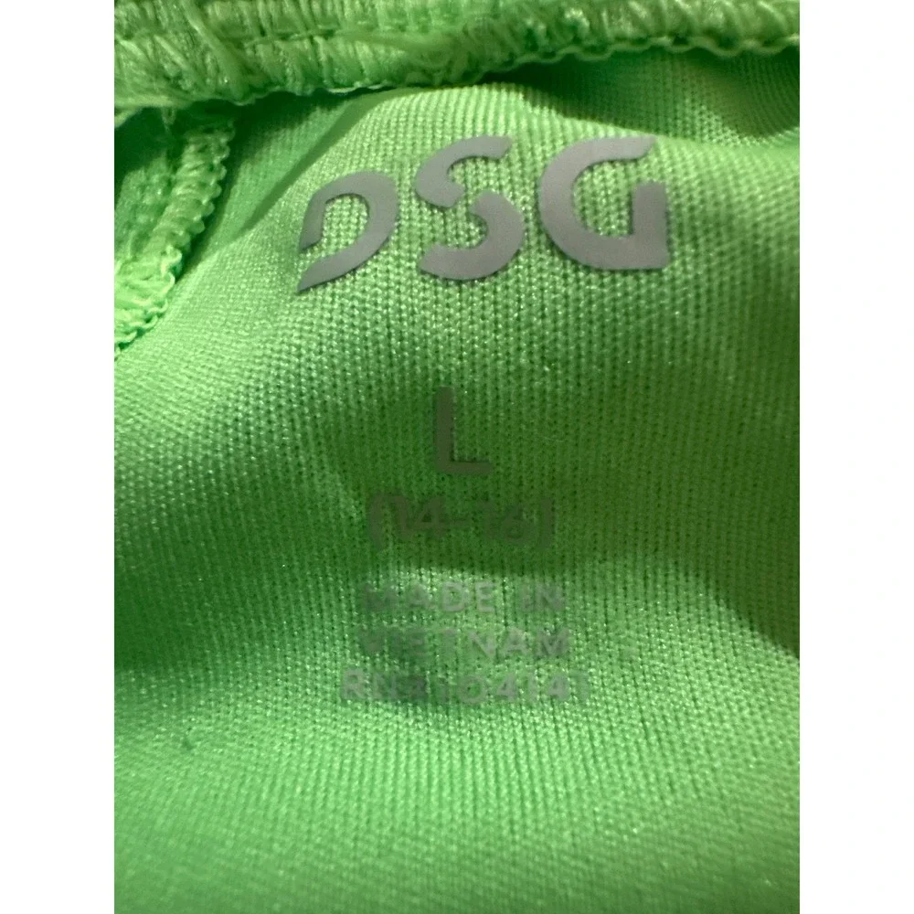 DSG Boys Knit Performance All Sport Shorts Hyper Lime Green Navy Size L 14-16